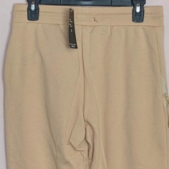 Oyster Guy Neutral Tan Jogger Sweatpants with Zip Close Pockets size Small - Picture 6 of 9
